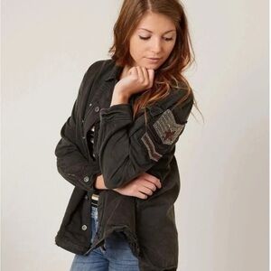 Free People Utilitarian Military Shirt Jacket Size Medium